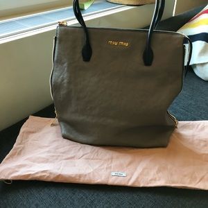 Miu miu leather tote bag
